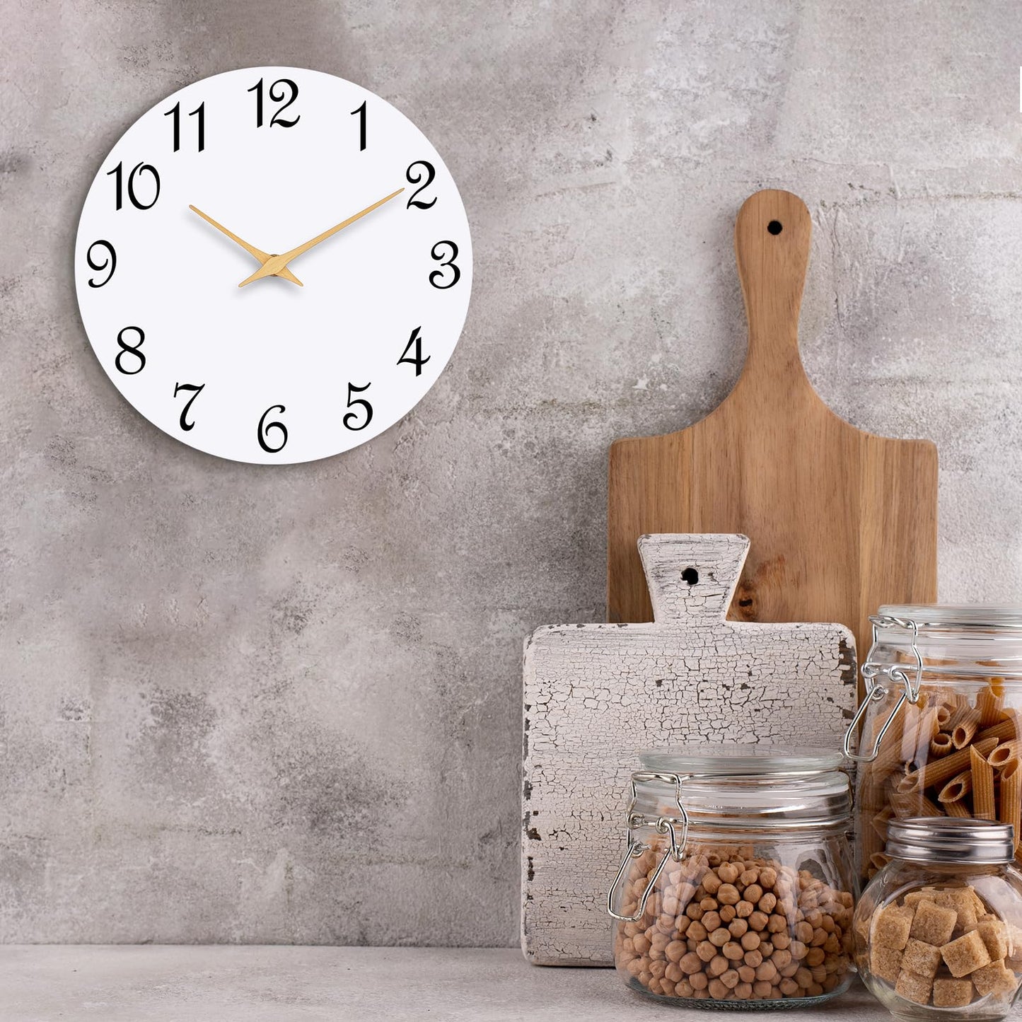 8 Inch Silent Non-Ticking Wall Clock - White