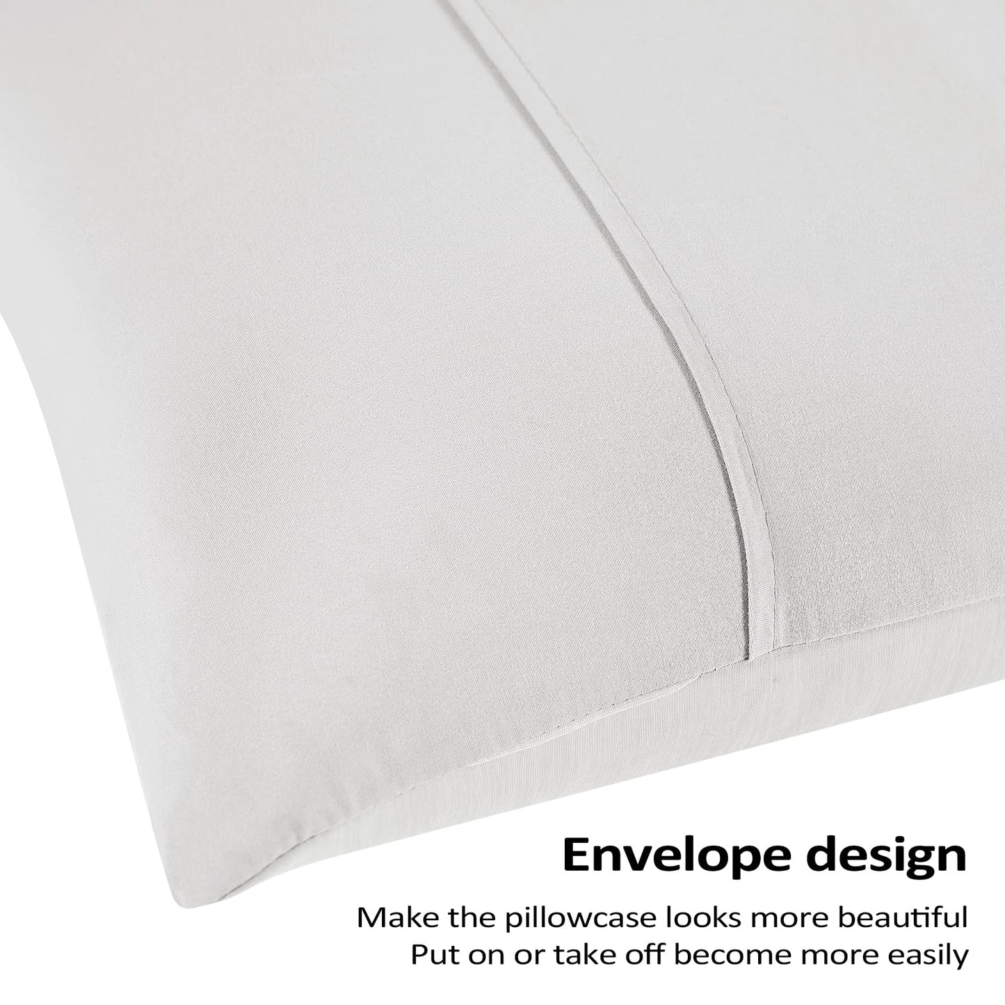 Topcee Cooling Pillow Cases, 2 Packs King Size Arc-Chill Q-Max>0.5 Ultra Soft Cool Pillowcases for Hair and Skin, Breathable Cold Pillow Case for Hot Sleepers & Night Sweats (Light Gray 20x36)