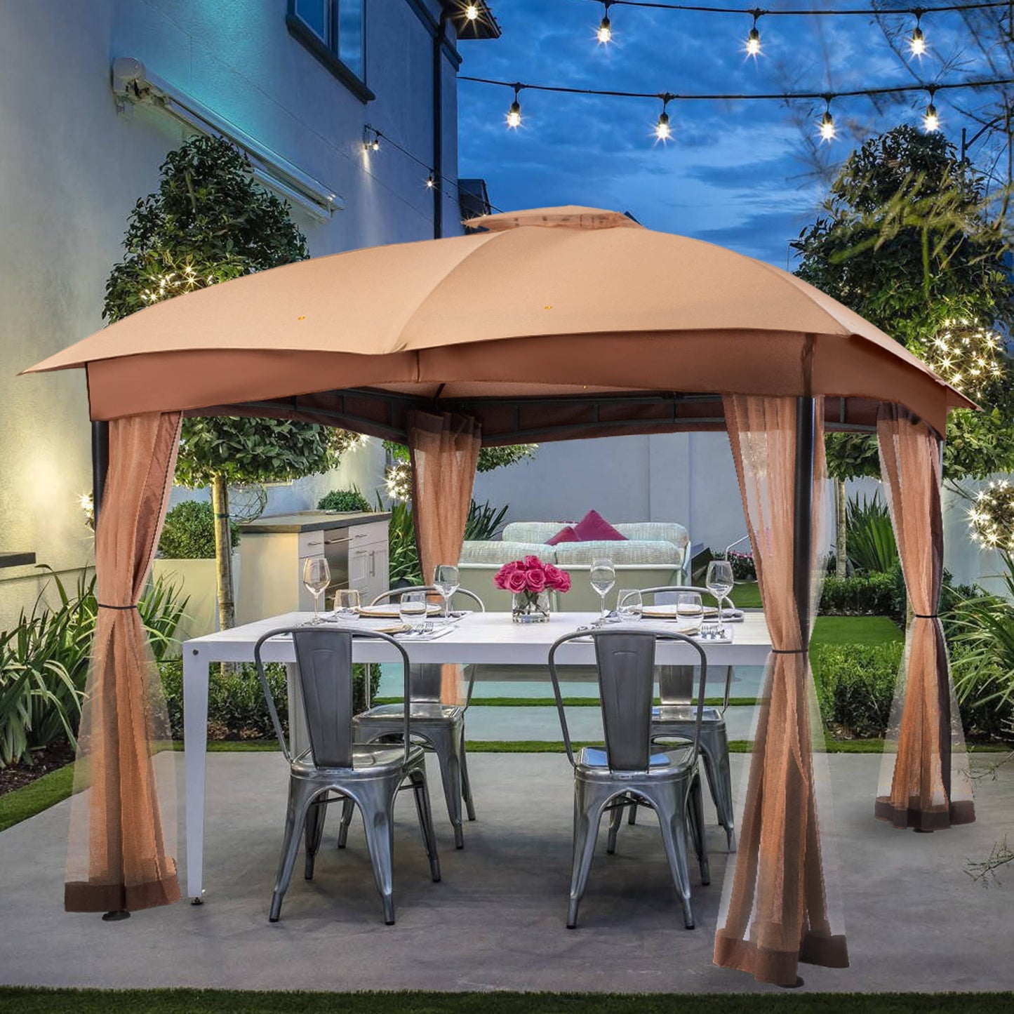 10x10 Heavy Duty Patio Gazebo with Netting