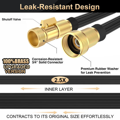 100ft Lefree Lightweight Garden Hose with Nozzle