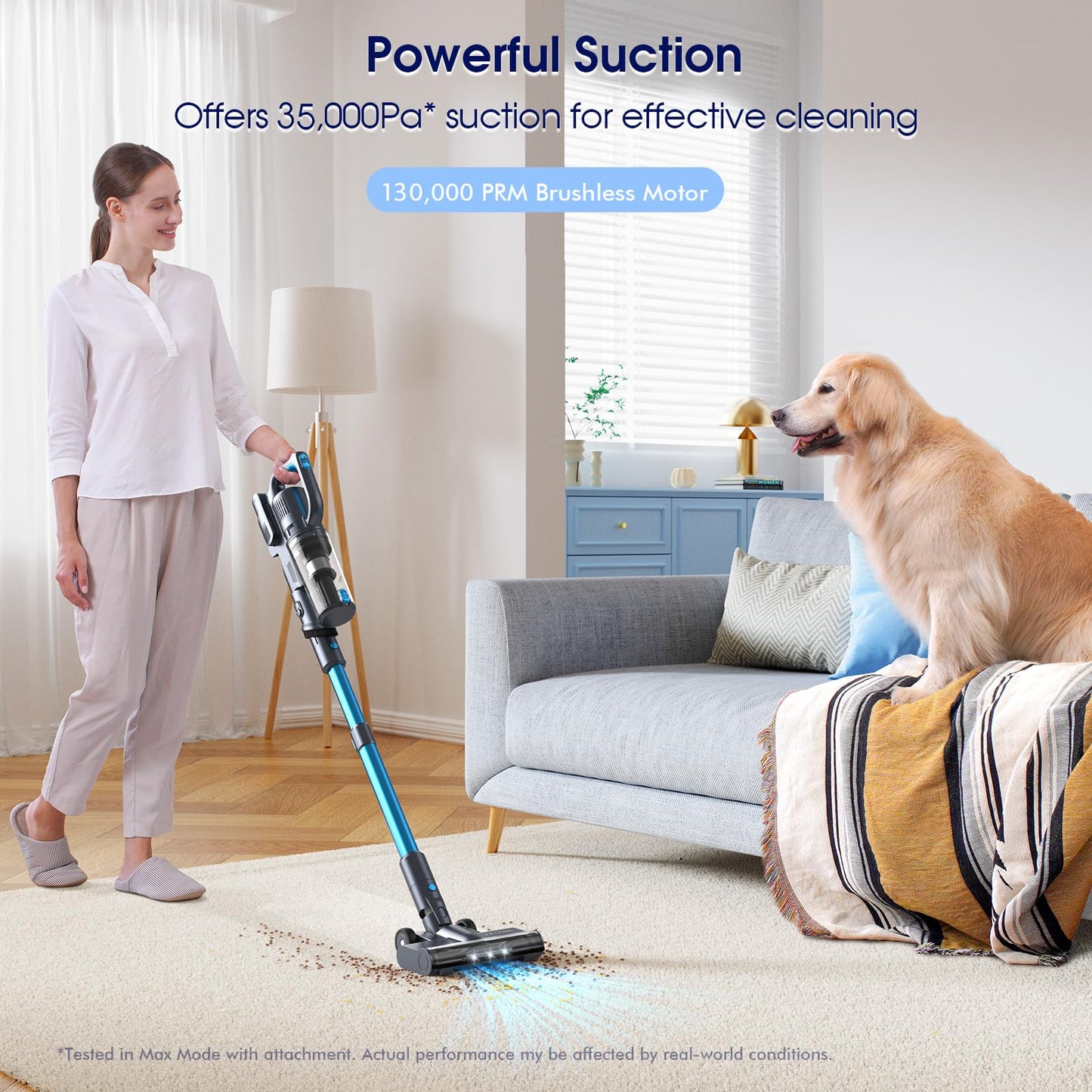MIUZZY Cordless Vacuum Cleaner with Powerful Suction