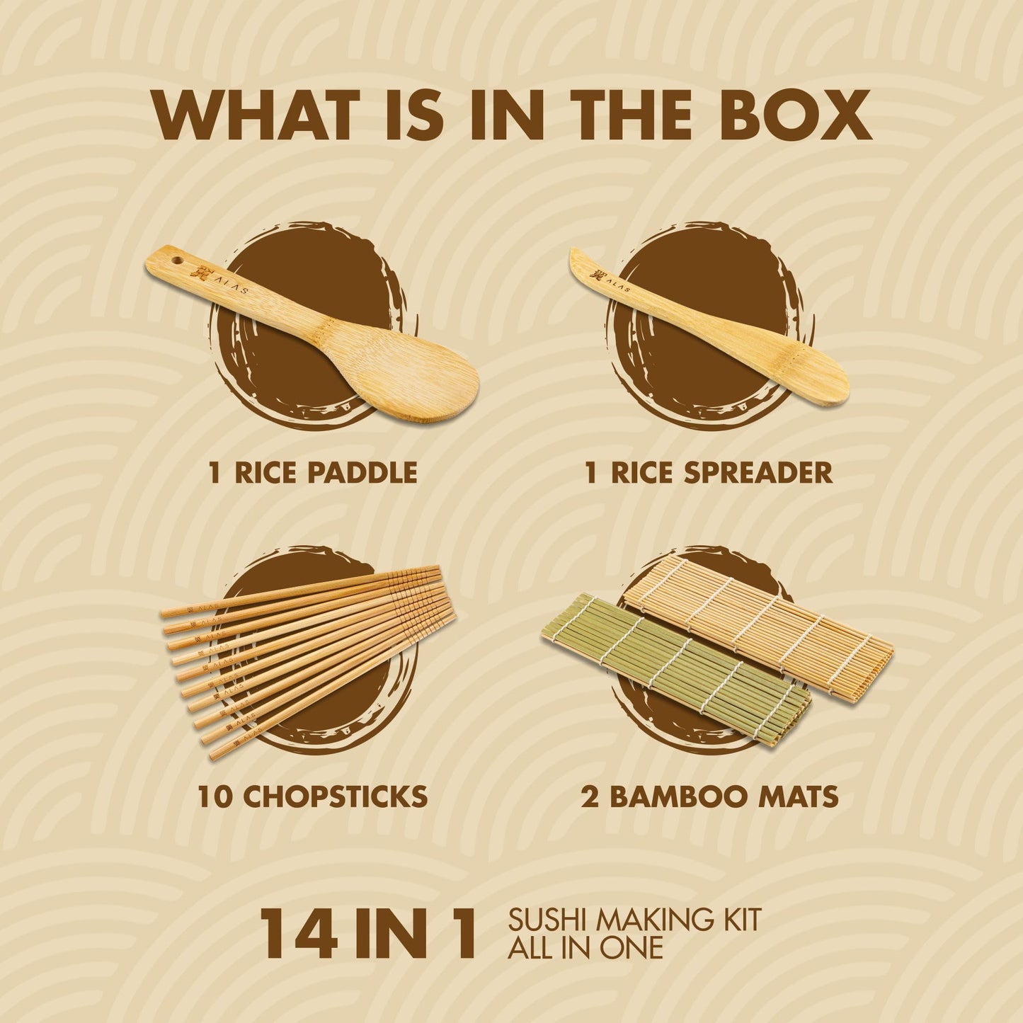 Sushi Making Kit with Bamboo Roller and Mat