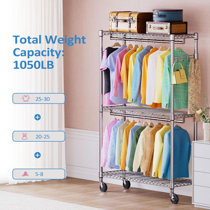 Heavy Duty Garment Rack with Wheels