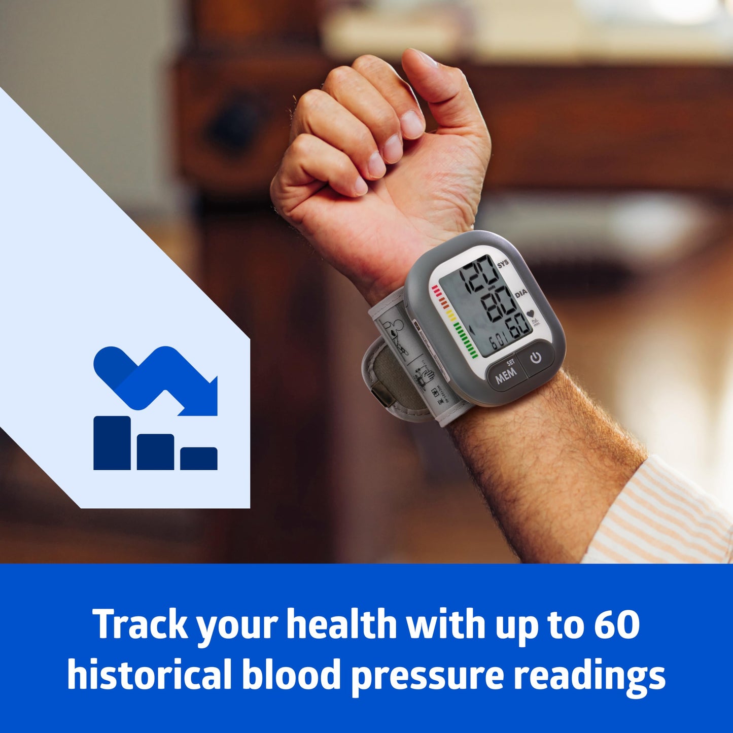 Medline Digital Wrist Blood Pressure Monitor with Memory