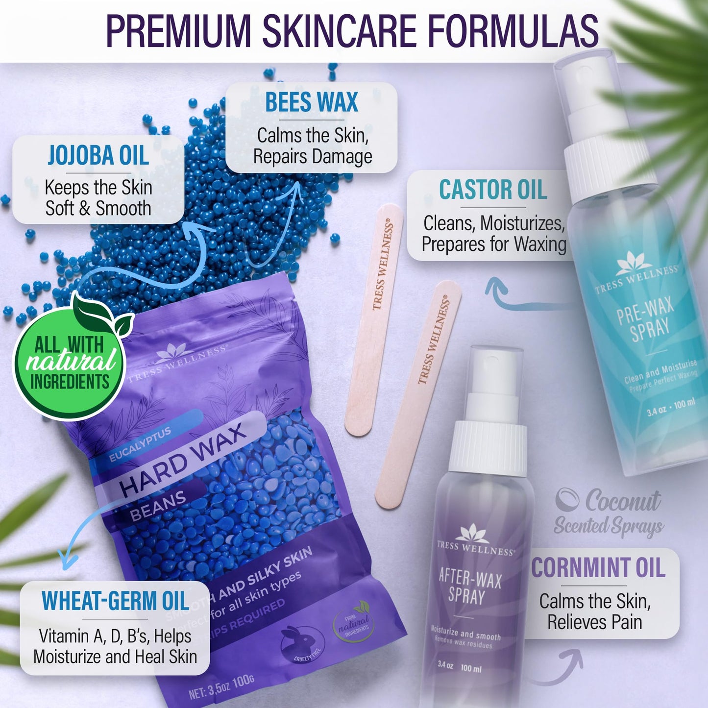 Tress Wellness Brazilian Waxing Kit for Sensitive Skin