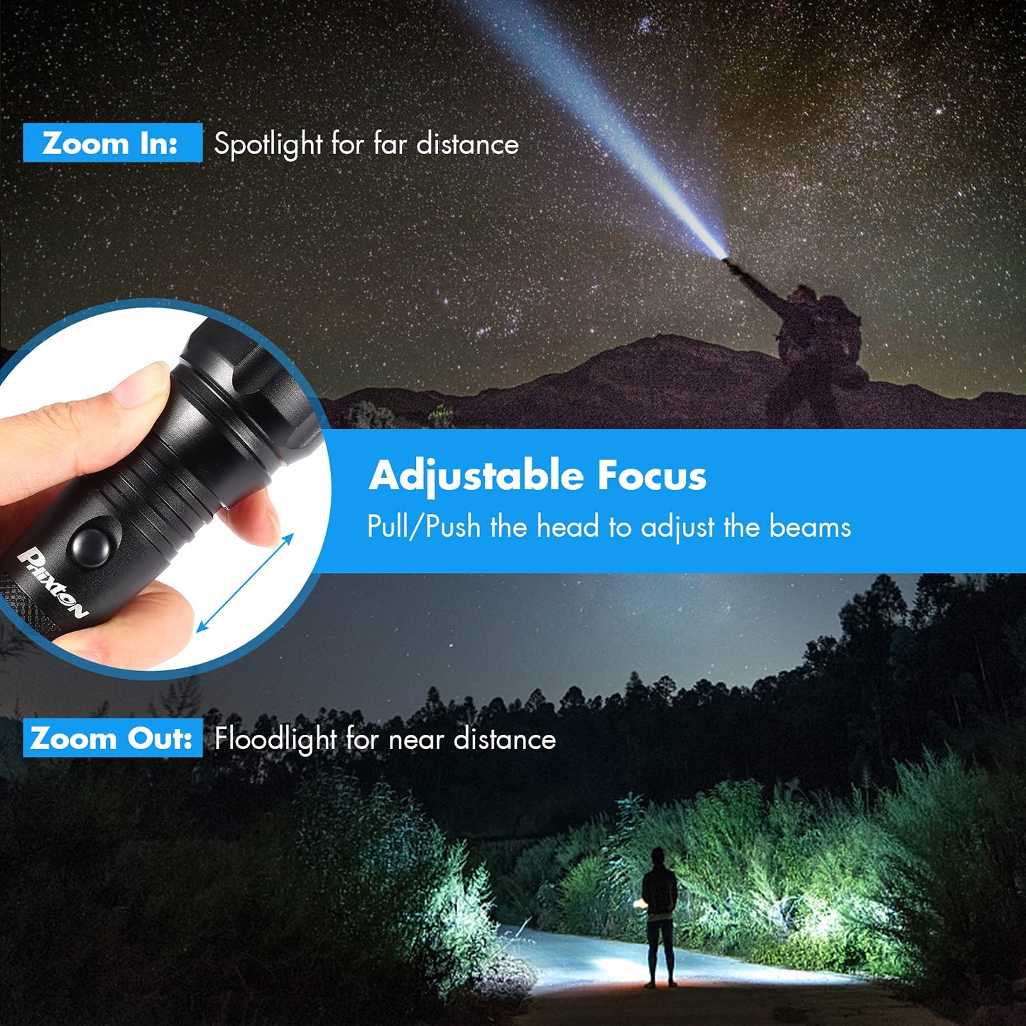 PHIXTON 5000 Lumen Rechargeable LED Flashlight