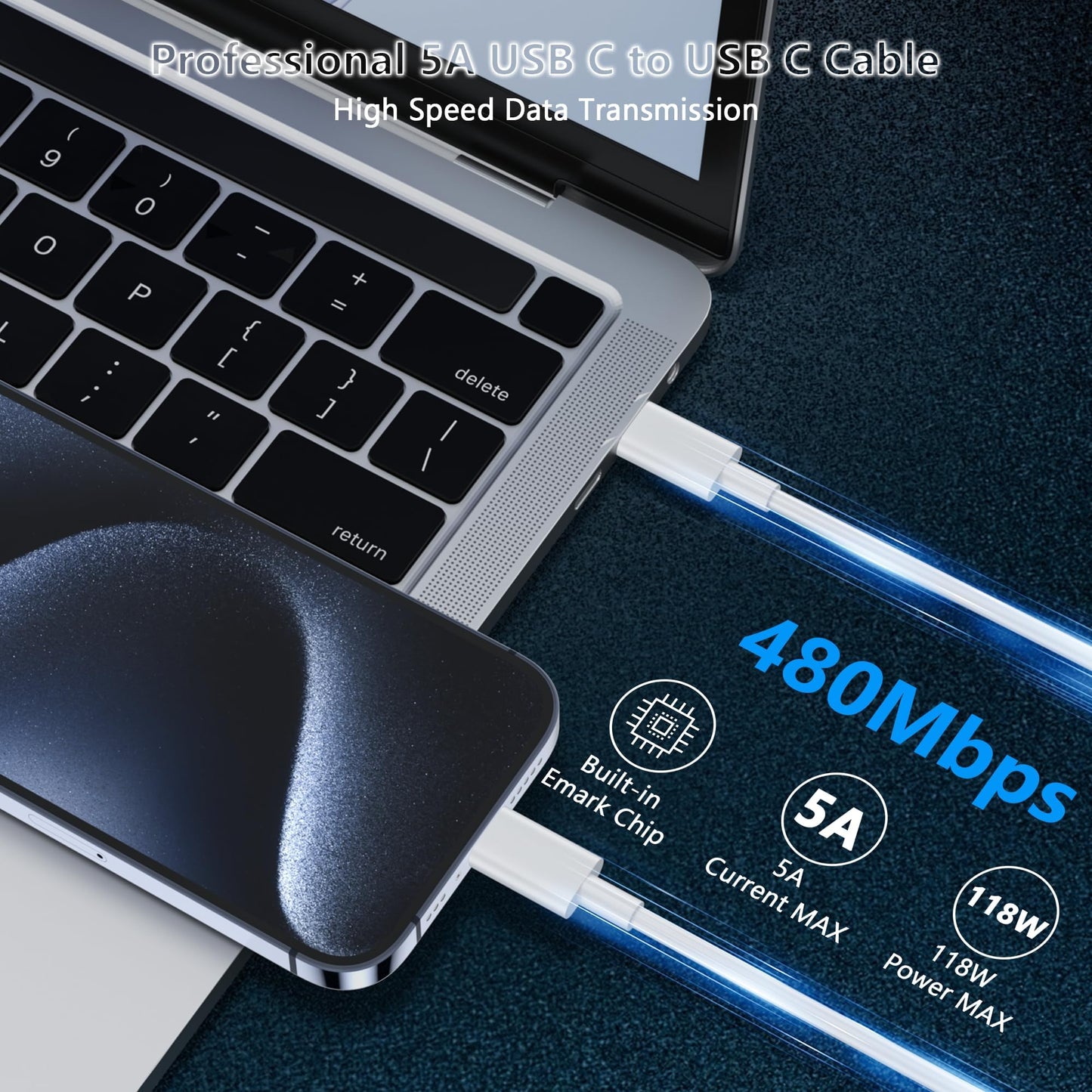 118W USB C Charger for MacBook Pro/Air