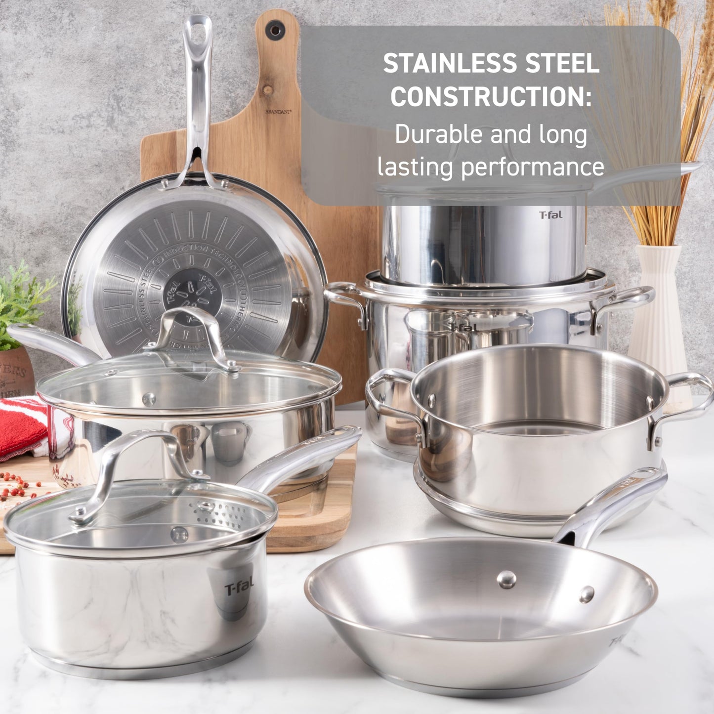 T-Fal 20-Piece Stainless Steel Cookware Set