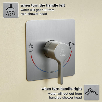 Rain Shower System with Handheld Shower Head