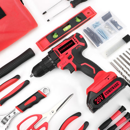 COMOWARE 171PCS Tool Kit with Cordless Drill