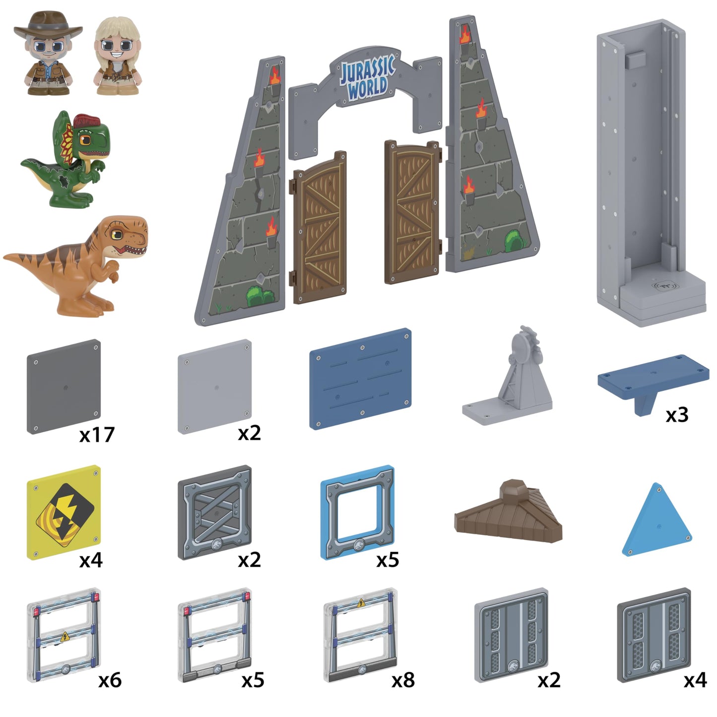 Jurassic World Magnetic Tiles Building Set for Kids
