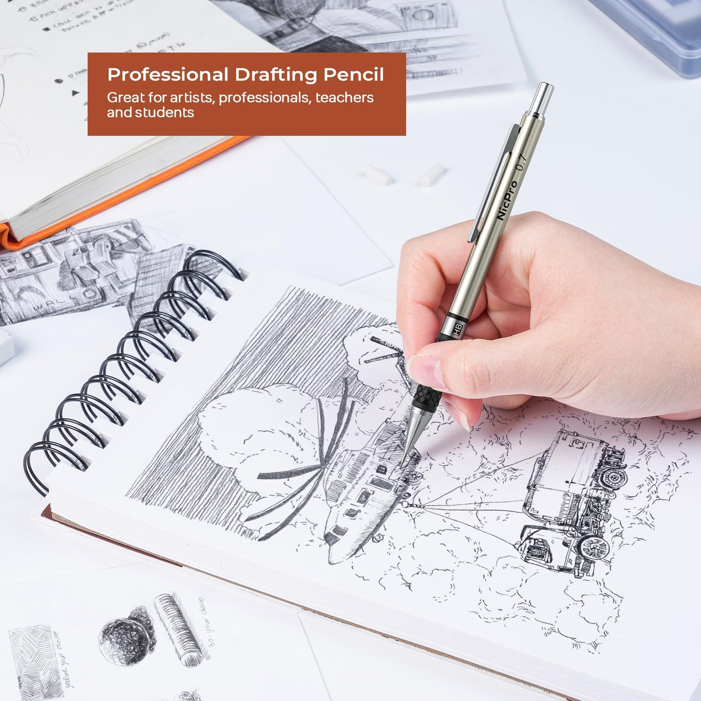 6PCS Nicpro Mechanical Pencil Set for Drawing