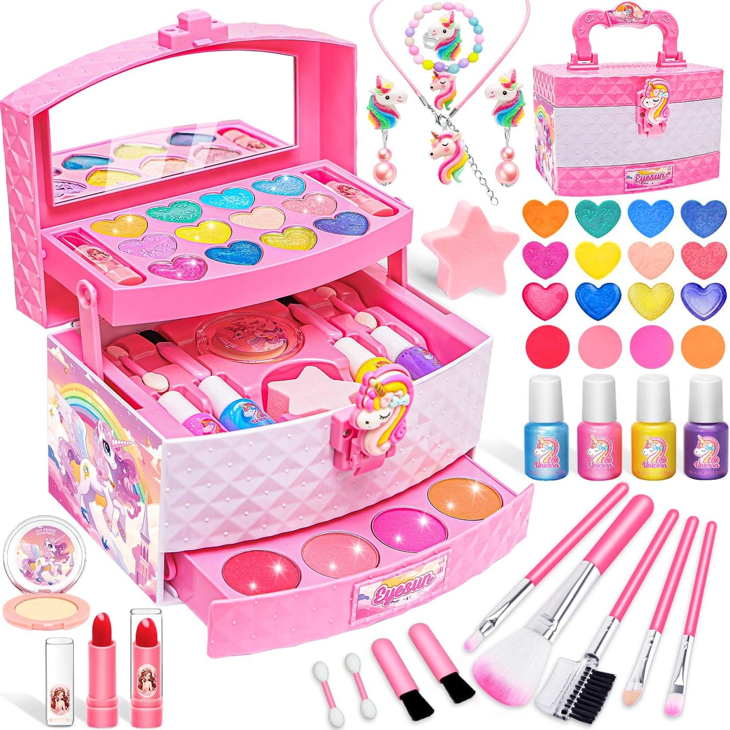 Makeup Kit for Girls Age 3-12, Princess Dress