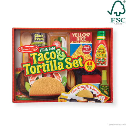 Melissa & Doug Wooden Taco & Tortilla Play Food