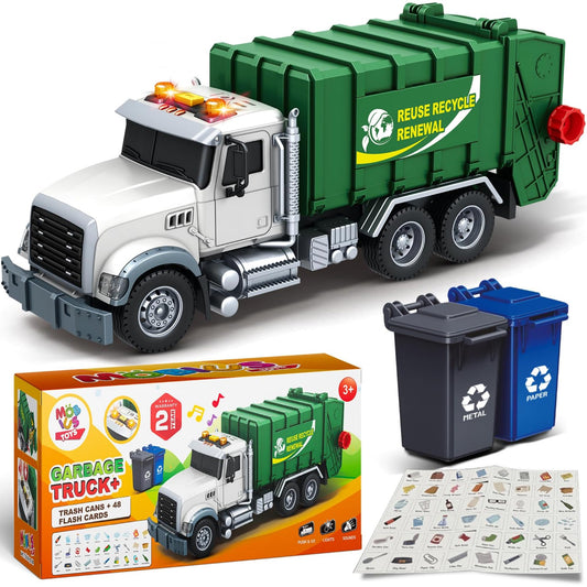 Friction-Powered Garbage Truck Toy Set for Kids