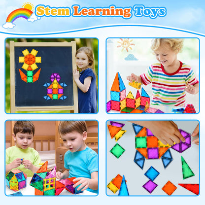 Magnetic Building Tiles for Kids Ages 3-7