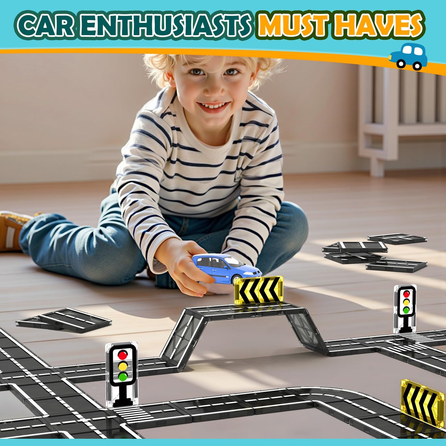 Magnetic Tiles Expansion Pack for Kids STEM Toys