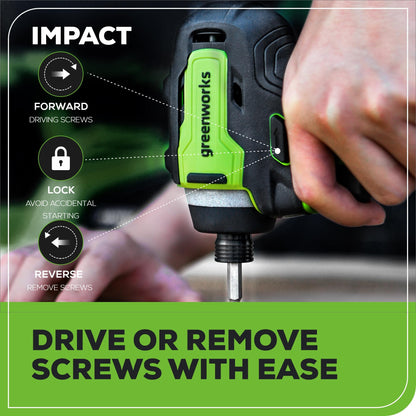 Greenworks 24V Cordless Drill and Impact Driver Kit