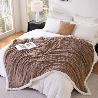 Sherpa Fleece Throw Blanket 60"x80" for All Seasons