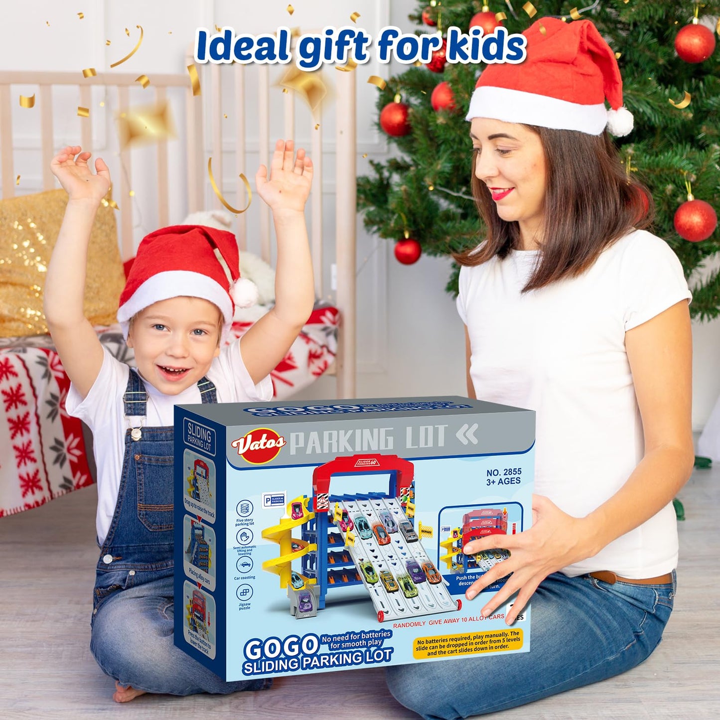 10 Cars Parking Track Toy for Boys Ages 3-8