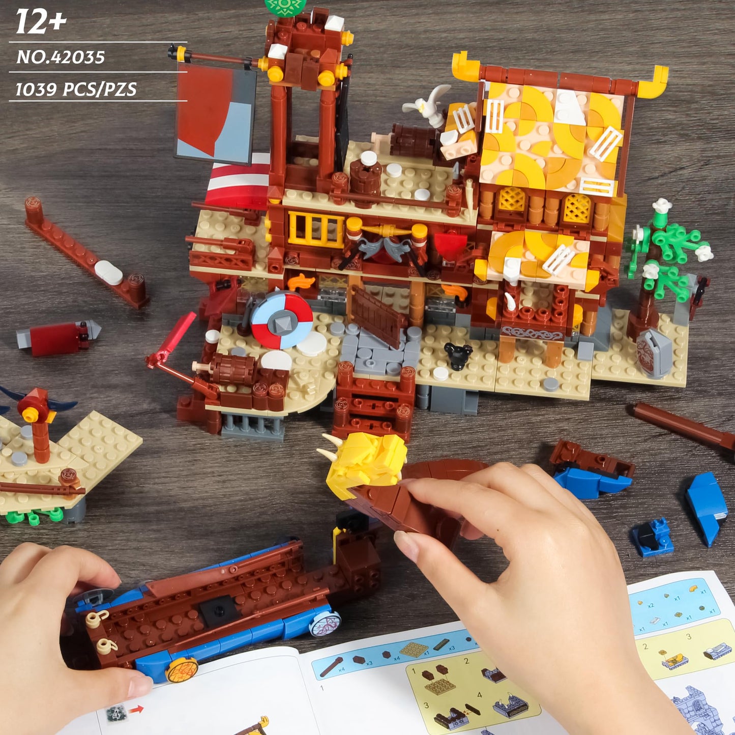 1039Pcs Viking Pirate Ship Building Block Set