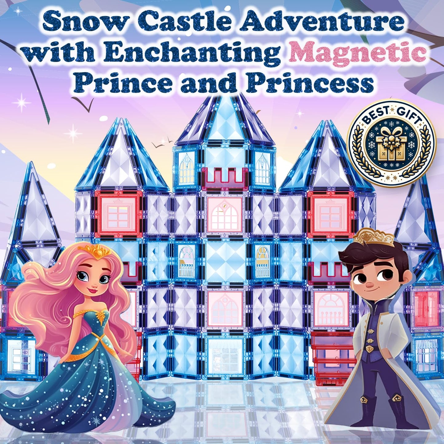 Frozen Magnetic Tiles 3 Year Old Girl Gifts 5 Year Old Girl Gift 4 Year Old Girl Birthday Gifts Princess Toys Magnet Tiles Gift 5 Year Old Girl Building Blocks Castle Gift for Girls Age 3 4 5 6 7 8