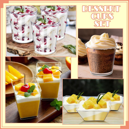5oz Clear Plastic Dessert Cups, 300 Packs