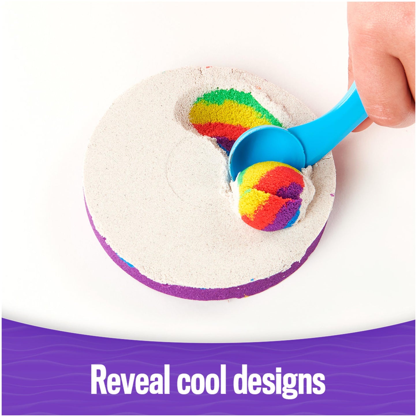 Kinetic Sand, Deluxe Swirl N’ Surprise Playset, 2.5lbs of Play Sand (Red, Blue, Green, Yellow, White and Purple) & 4 Tools, Easter Basket Stuffers