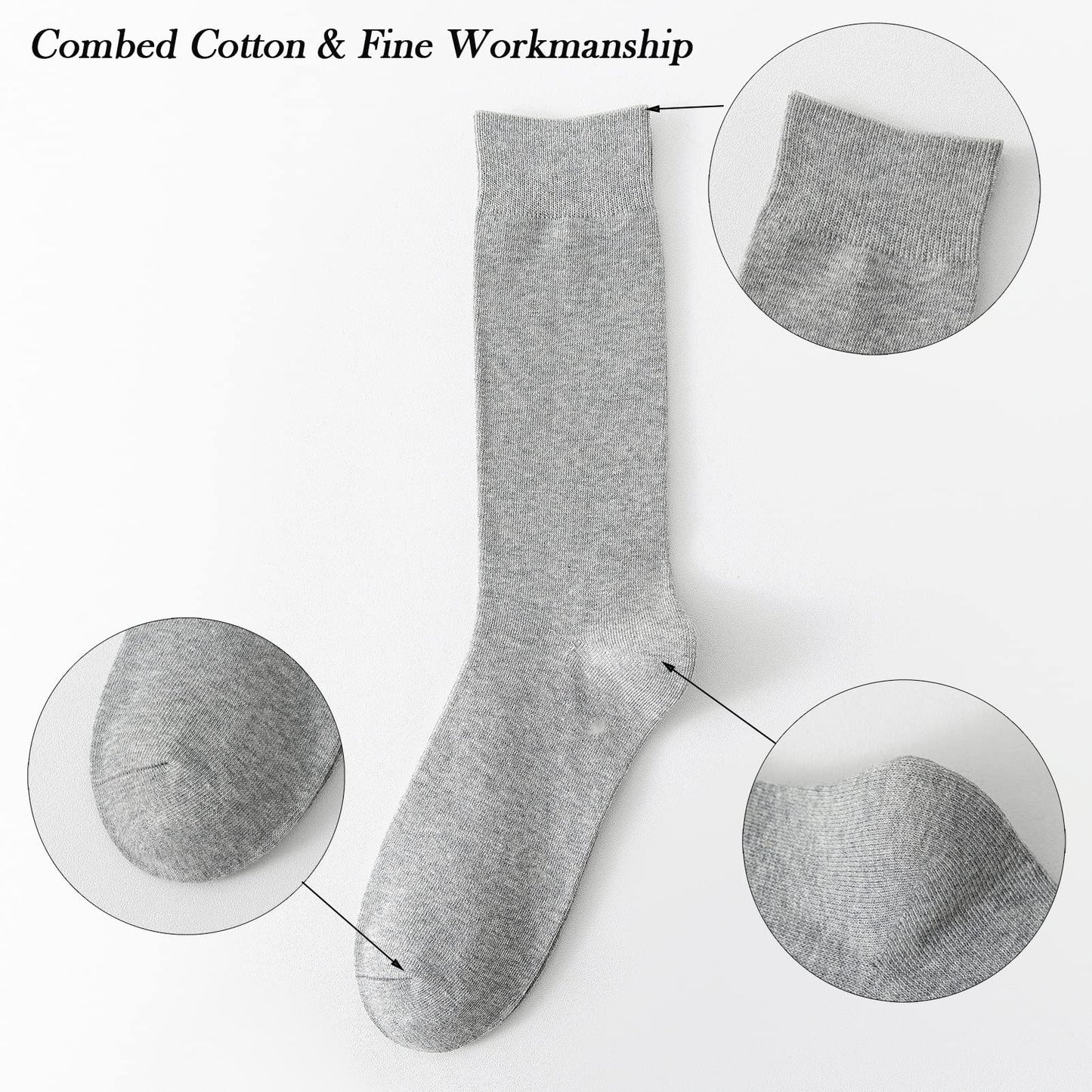 JORMATT Men's Lightweight Dress Socks, 8 Pairs