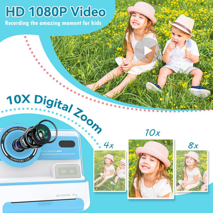 Instant Print Camera for Kids with Accessories