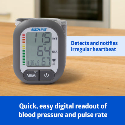 Medline Digital Wrist Blood Pressure Monitor with Memory