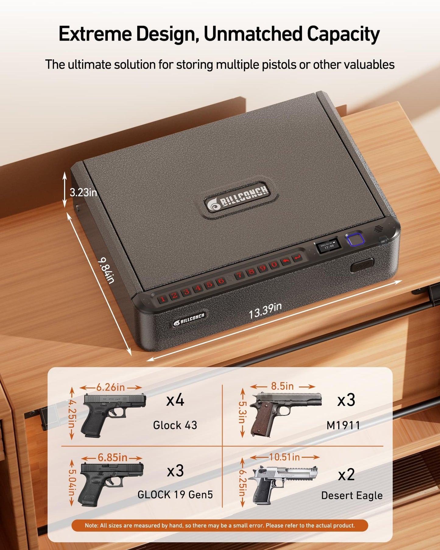 BILLCONCH Biometric Pistol Safe with Quick Access