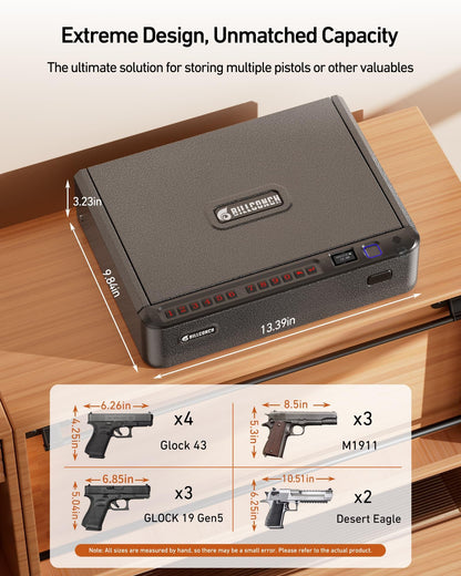 BILLCONCH Biometric Pistol Safe with Quick Access