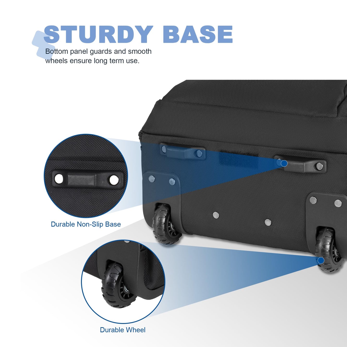 Rolling Backpack with Wheels - Water-Resistant Luggage