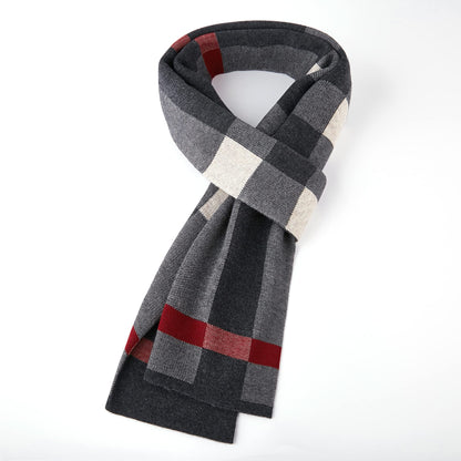Men's Winter Cashmere Wool Scarf - Warm & Soft