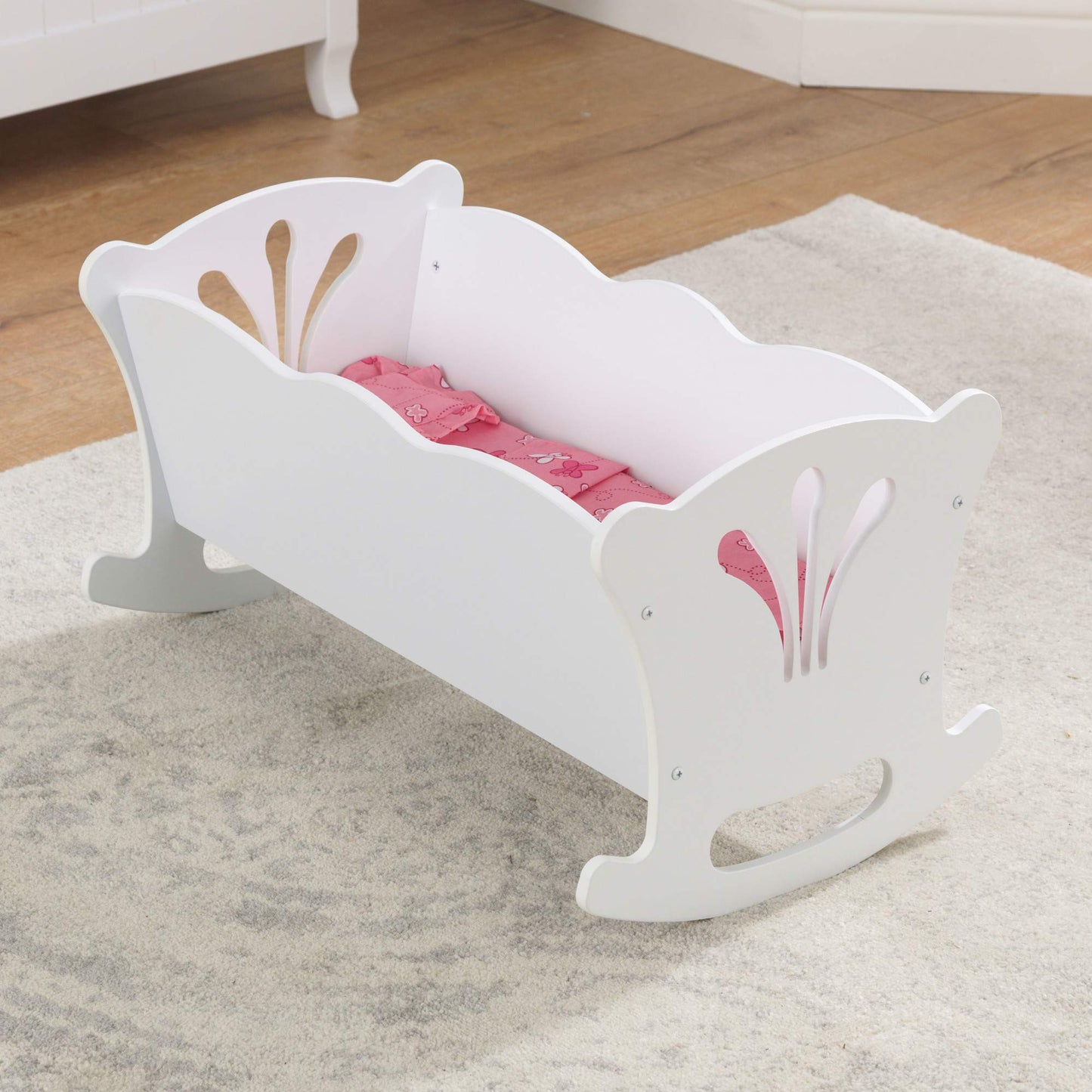 KidKraft Wooden Doll Rocking Cradle with Accessories