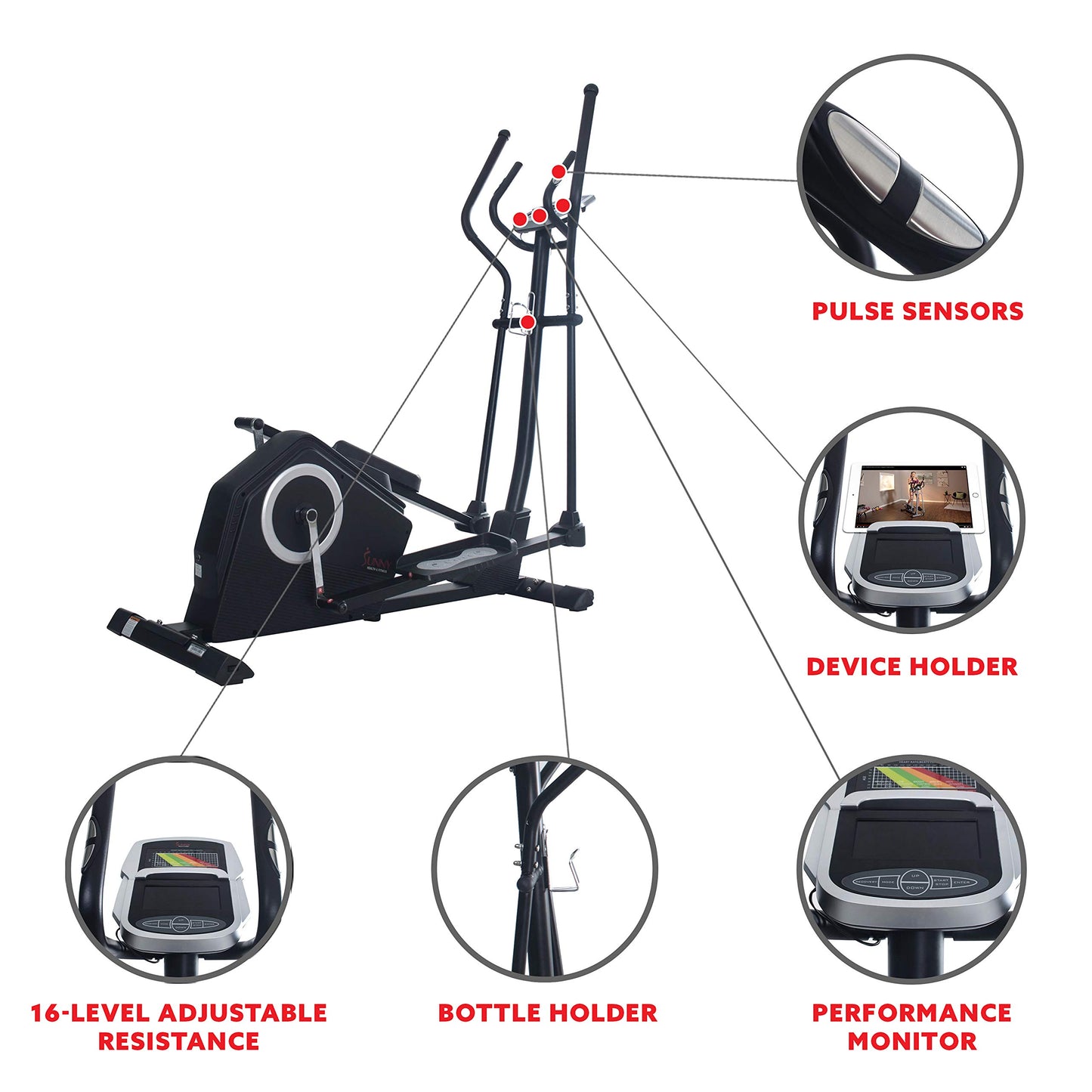 Sunny Health Elliptical Trainer - Programmable Cardio