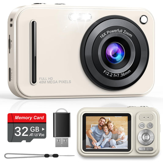 48MP 1080P Kids Digital Camera with 16X Zoom