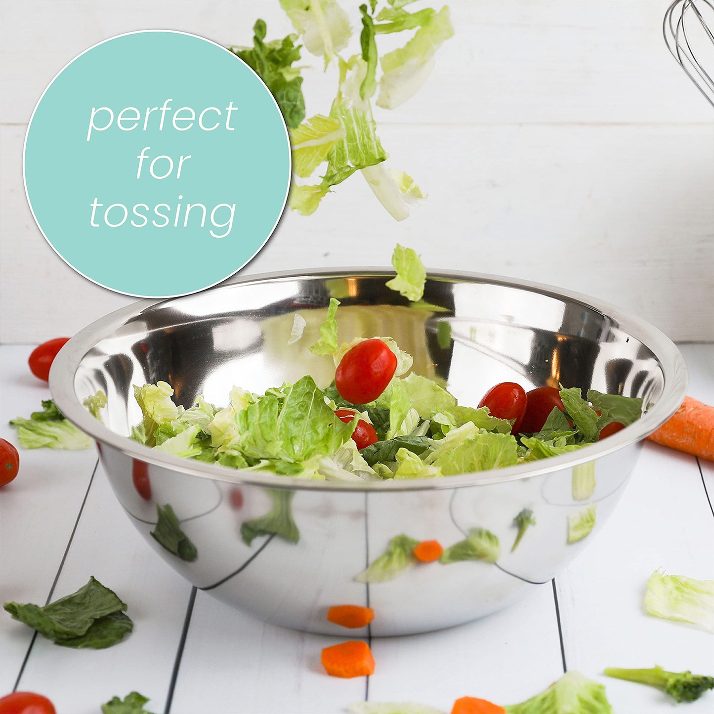 WHYSKO Meal Prep Stainless Steel Mixing Bowls Set, Home, Refrigerator, and Kitchen Food Storage Organizers | Ecofriendly, Reusable, Heavy Duty