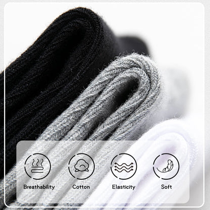 Kids Cotton Athletic Socks 10 Pairs Black