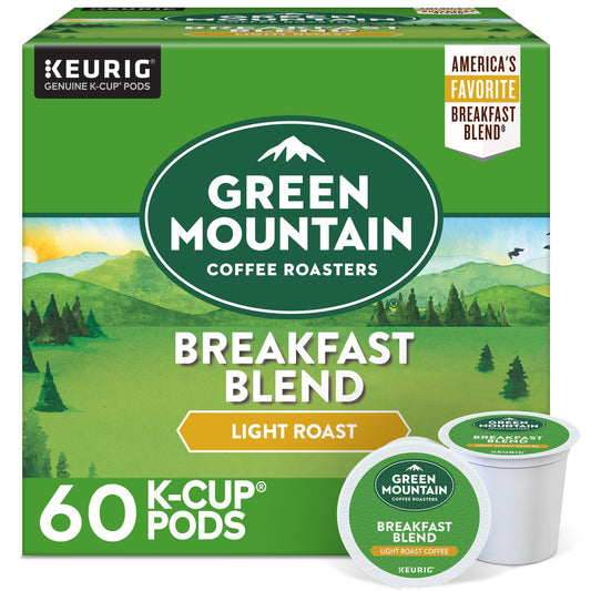 60 Count Green Mountain Coffee Breakfast Blend K-Cups