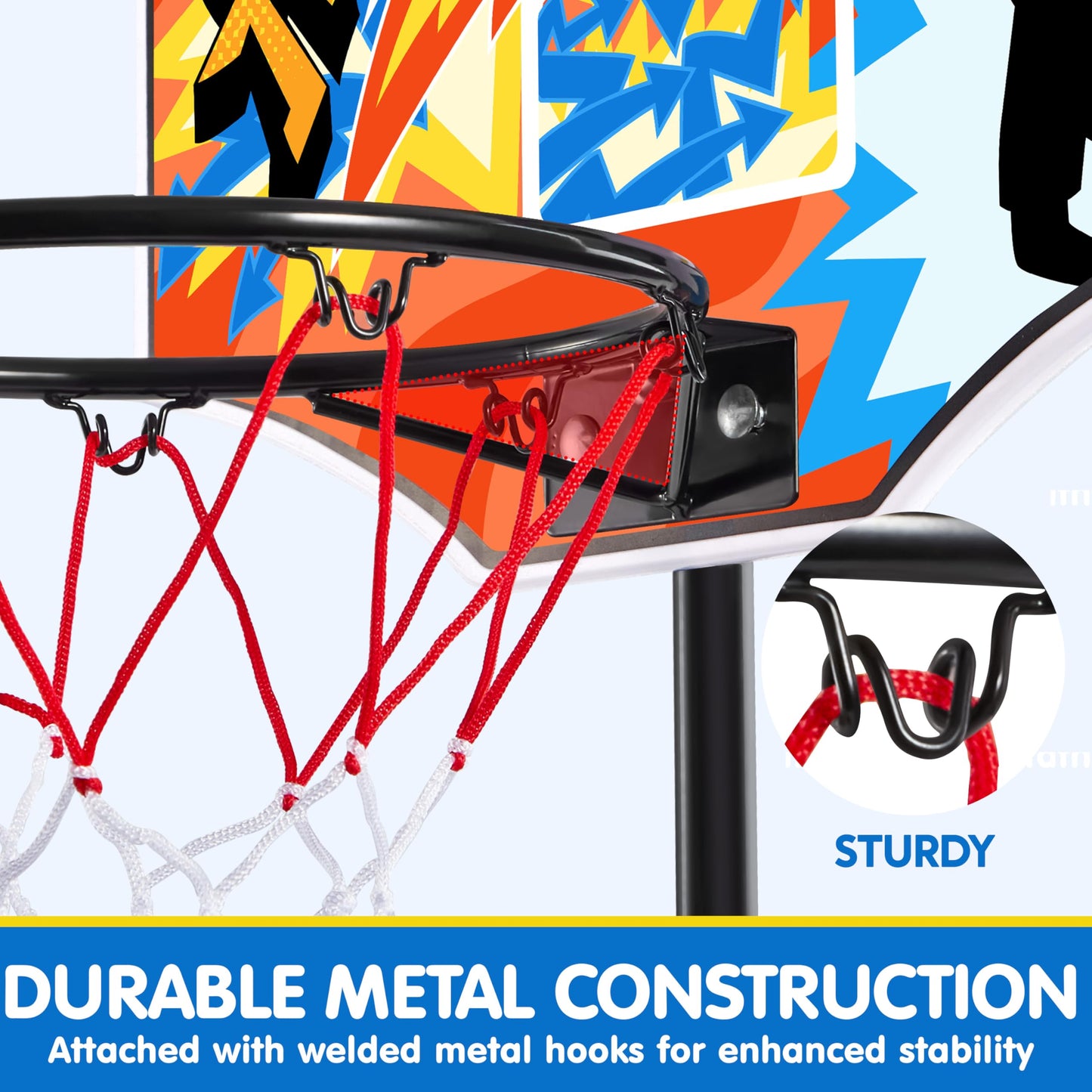 JOYIN Adjustable Kids Basketball Hoop for Indoor Outdoor