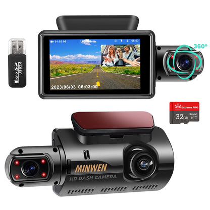 Dual Dash Camera 1440P Front + 720P Inside