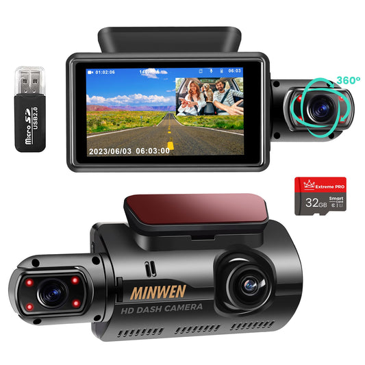 Dual Dash Camera 1440P Front + 720P Inside