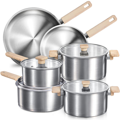10-Piece CAROTE Stainless Steel Cookware Set