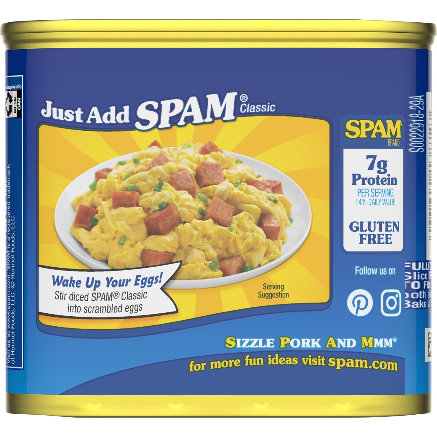 SPAM Less Sodium Canned Meat, 12 Oz Pack