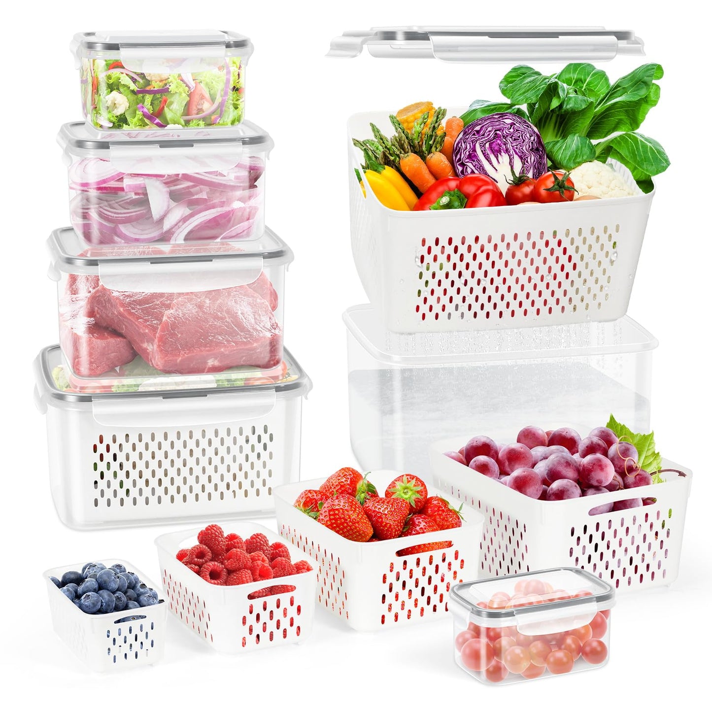 BPA-Free Fruit Storage Containers with Airtight Lids