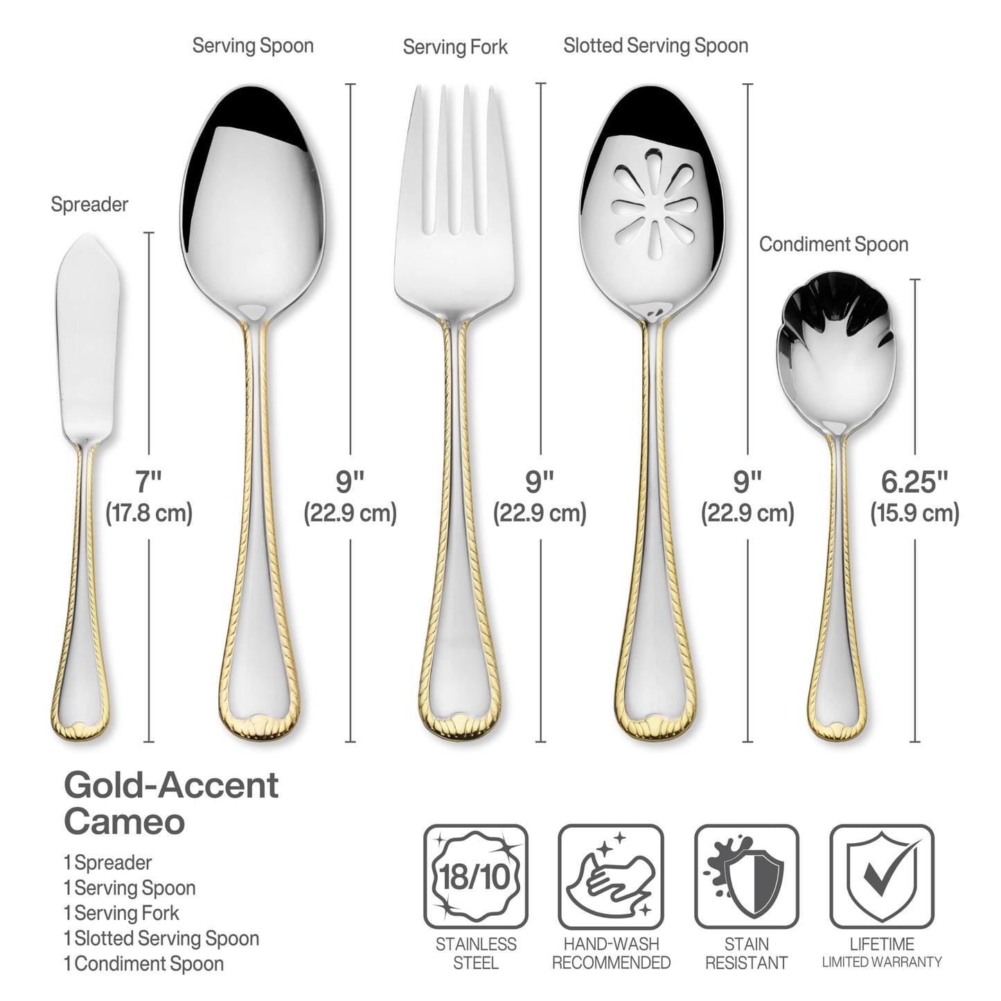 Mikasa Cameo Gold 65-Piece Flatware Set