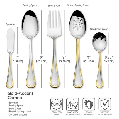 Mikasa Cameo Gold 65-Piece Flatware Set