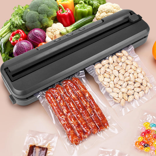 Vacuum Sealer Machine, including bag and built-in cutter, food storage automatic air sealing system air sealing machine, dry and wet sealing modes, suitable for all energy-saving needs